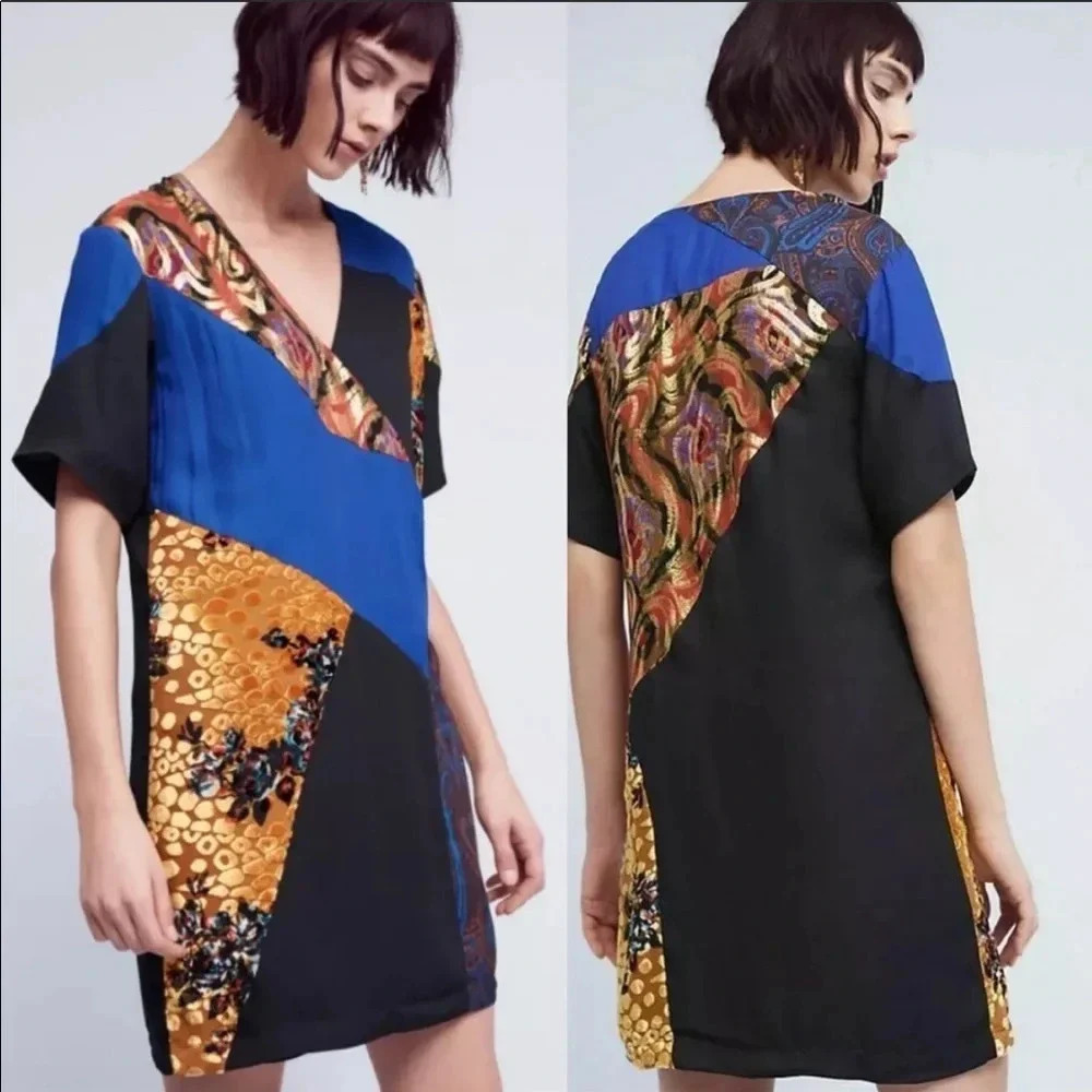 HD in Paris Camellia Patchwork Dress sz 0